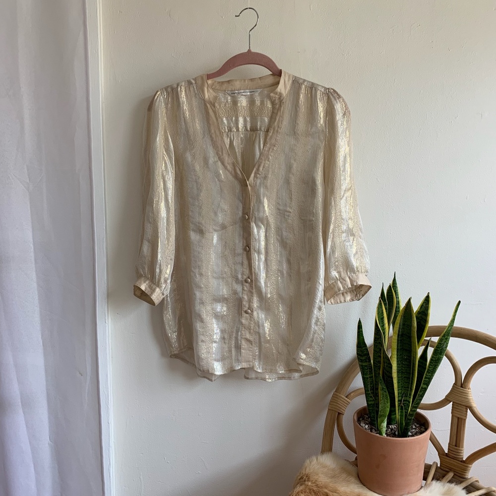 DVF Metallic Silk Blouse